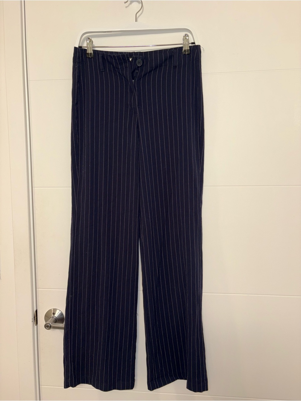 Women's Navy Pinstripe Dress Pants